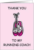 Thank You Running Coach Cartoon Training Shoes card