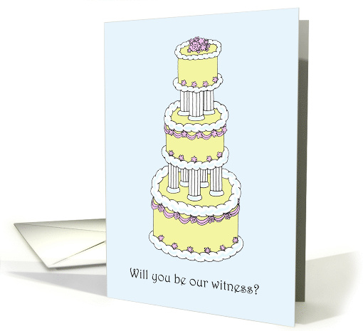 Will You Be Our Witness Stylish Cake Pastel Multi Tiered Cake card