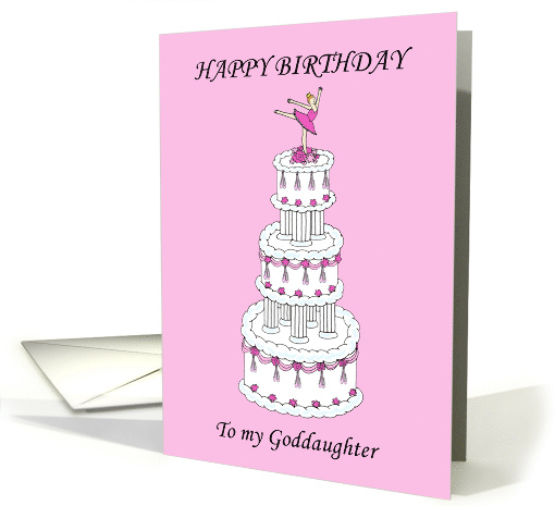 Happy Birthday Goddaughter Ballerina on a Pretty Pink and... (1370574)