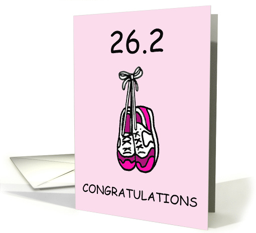 26.2 Congratulations to Marathon Runner for Her Cartoon Trainers card