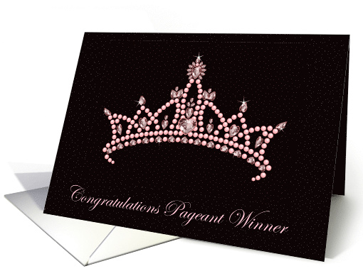 Congratulations Pageant Winner, Sparkling Pale Pink Tiara. card