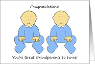 Congratulations You’re Great Grandparents to Twin Boys card