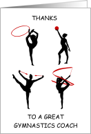 Thanks to Gymnastic Coach Silhouettes of Female Gymnast Performing card