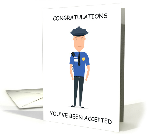 Police Academy Acceptance Congratulations Cartoon Cop Humor card