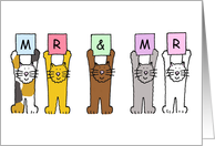 Gay Male Wedding Civil Union or Marriage Congratulations Cartoon Cats card