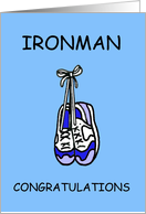 Ironman Congratulations for Him Cartoon Training Shoes card
