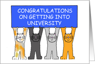 Congratulations on Getting Into University Cartoon Cats card