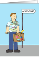 Bon Voyage Adventure Studying Travelling or Gap Year for Him card