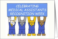 Medical Assistant Recognition Week Cartoon Cats in Scrubs card