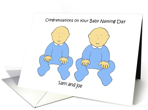 Twin Boys Baby Naming Day Congratulations to Personalize... (1414970)