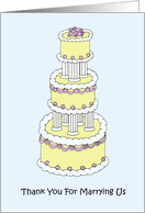 Thank You For Marrying Us Stylish Pastel Colored Multi Tiered Cake card