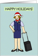 Happy Holidays to Flight Attendant Cabin Crew card