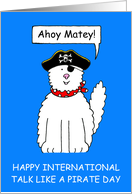 Talk Like a Pirate Day September 19th Cartoon Cat in a Costume card