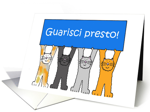Guarisci Presto Italian Get Well Soon Cartoon Cats card (1419260)