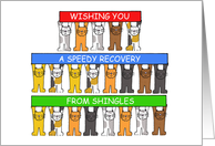 Get Well Soon Recovery from Shingles Cartoon Cats card