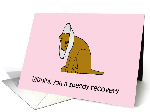 Cute Cartoon Dog in Recovery Get Well Soon Speedy Recovery card