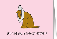 Cute Cartoon Dog in Recovery Get Well Soon Speedy Recovery card