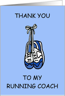 Thank You to Male Running Coach Cartoon Training Shoes card