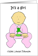 February 29th Baby Announcement Leap Year Girl to Customise card