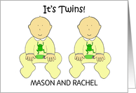 February 29th Babies Announcement Leap Year Twins to Customize card