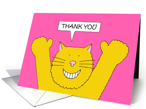 Thank You for the Valentine Day Gift Cartoon Smiling Cat card