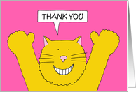 Thank You for the Valentine Day Gift Cartoon Smiling Cat card