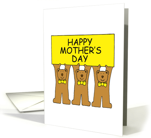 Happy Mother's Day from the Triplets Cartoon Teddies card (1425244)