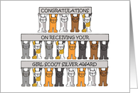 Girl Scout Silver Award Congratulations Cartoon Cats card
