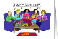 Happy Birthday from the Book Club Readers Cartoon Group card