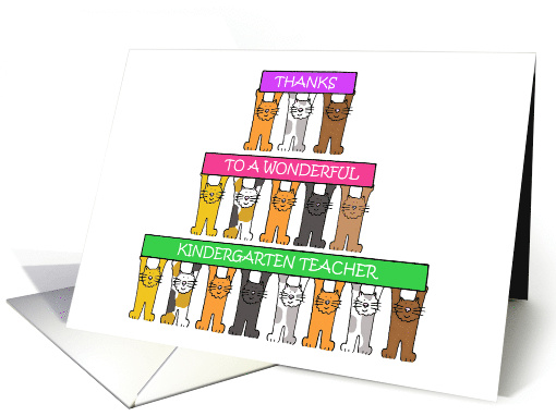 Teacher Appreciation Day Kindergarten Teacher Cartoon Cats card