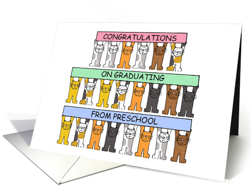 Congratulations on Graduating from Preschool Cartoon Cats card