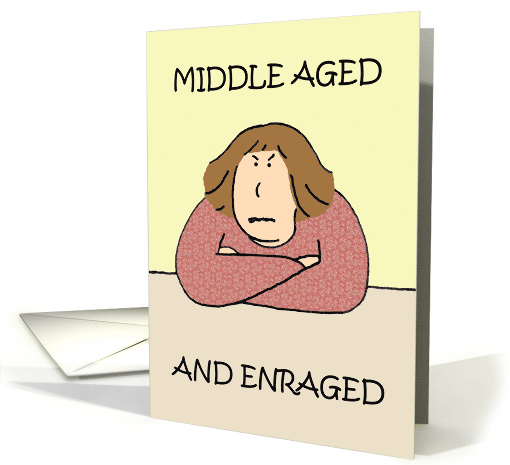 Middle Aged Woman Cartoon Menopause Humor card (1439716)