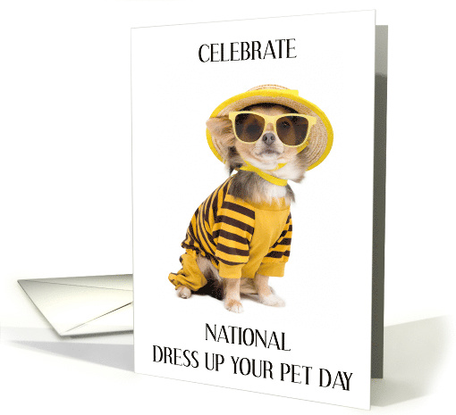 National Dress up Your Pet Day January 14th Dog in Fun Outfit card