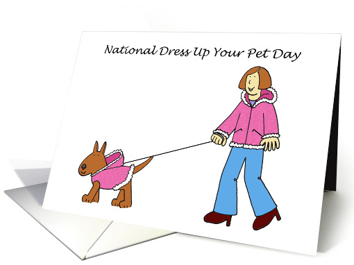 National Dress Up Your Pet Day Dog and Owner in Matching Outfits card