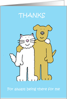 National Best Friends Day June 8th Cartoon Cat and Dog Hugging card