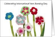 International Yarn Bombing Day Knitted & Crocheted Flowers July 11th card