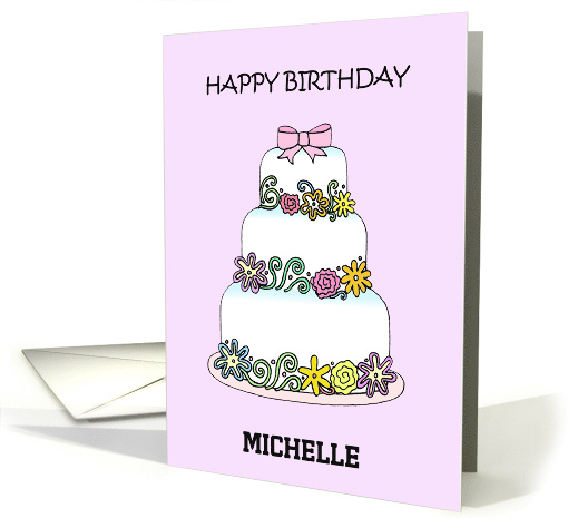 Beautiful Pastel Colored Birthday Cake to Personalize... (1446620)