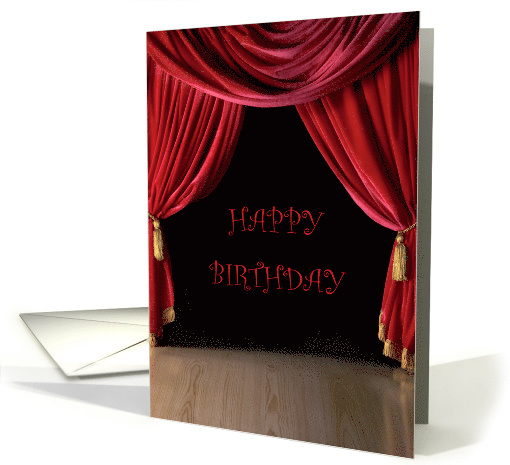 Happy Birthday Teenage Drama Queen Red Velvet Stage Curtains card