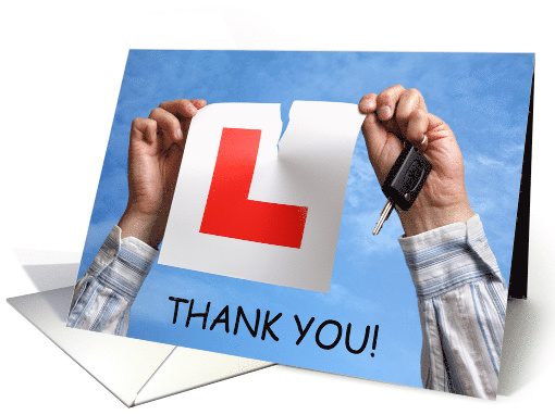 Thank You for Helping Me Pass My Driving Test Tearing Up L Plates card