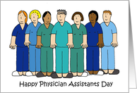 Happy Physician Assistants Day October Cartoon Group of People card