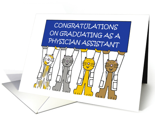 Physician Assistant Graduation Congratulations Cute Cartoon Cats card