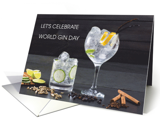 World Gin Day Second Saturday in June Delicious Drinks card (1461712)