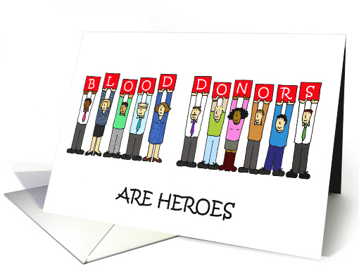 World Blood Donor Day June 14th Cartoon Group of People card (1462546)