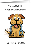 National Walk Your Dog Day February 22nd Cartoon Puppy with Lead card