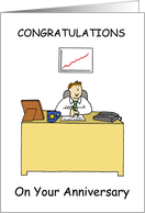 Work Anniversary Congratulations for Male Cartoon Humor card