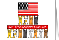 Congratulations Air Force Academy Graduate Flag and Cute Cats card