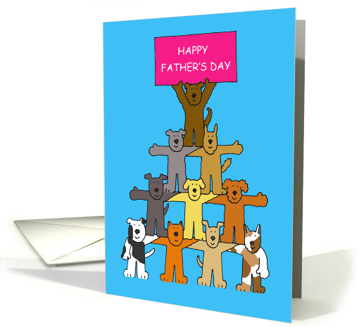 Happy Father's Day from the Dog Cute Cartoon Dogs in Formation card