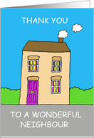 Thanks to Wonderful Neighbour UK Spelling Cartoon House card
