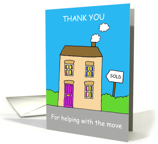 Thanks for Helping with the Move Cute Cartoon House card (1479864)