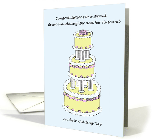 Congratulations Great Granddaughter and Husband Wedding Day. card